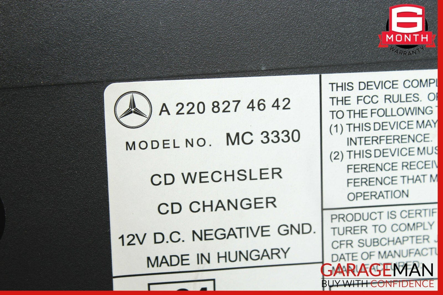 03-08 Mercedes CL55 AMG S430 CD Changer 6 Disk Player Module MC3330 w/o Magazine
