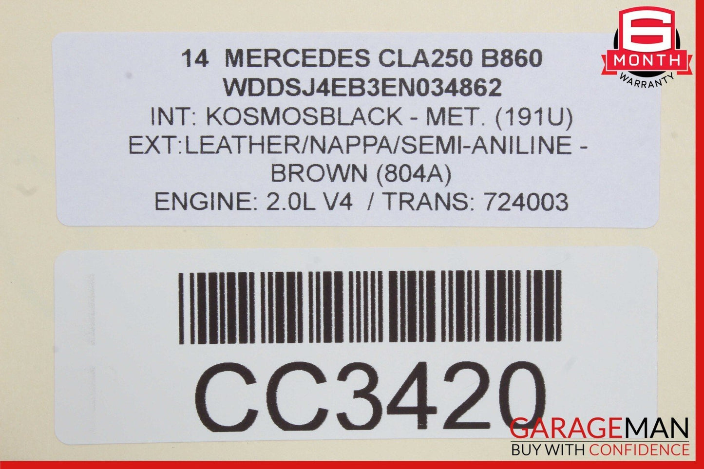 14-18 Mercedes W117 CLA250 Front Left Interior Door Trim Panel Cover Assembly
