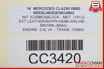14-18 Mercedes W117 CLA250 Front Left Interior Door Trim Panel Cover Assembly