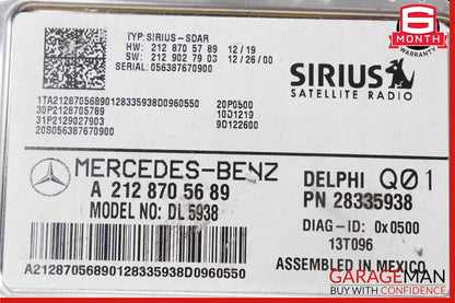 10-16 Mercedes W212 E350 C250 SLK250 Sirius Satellite Radio Receiver Module OEM