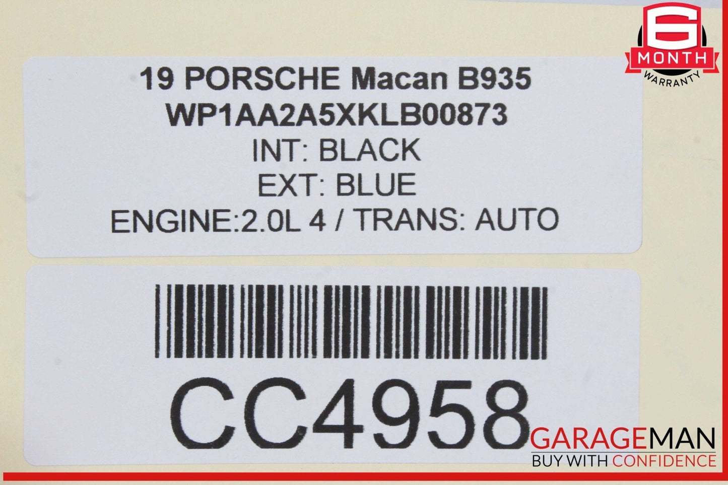15-24 Porsche Macan 95B Rear Right Side Interior Door Panel Assembly OEM