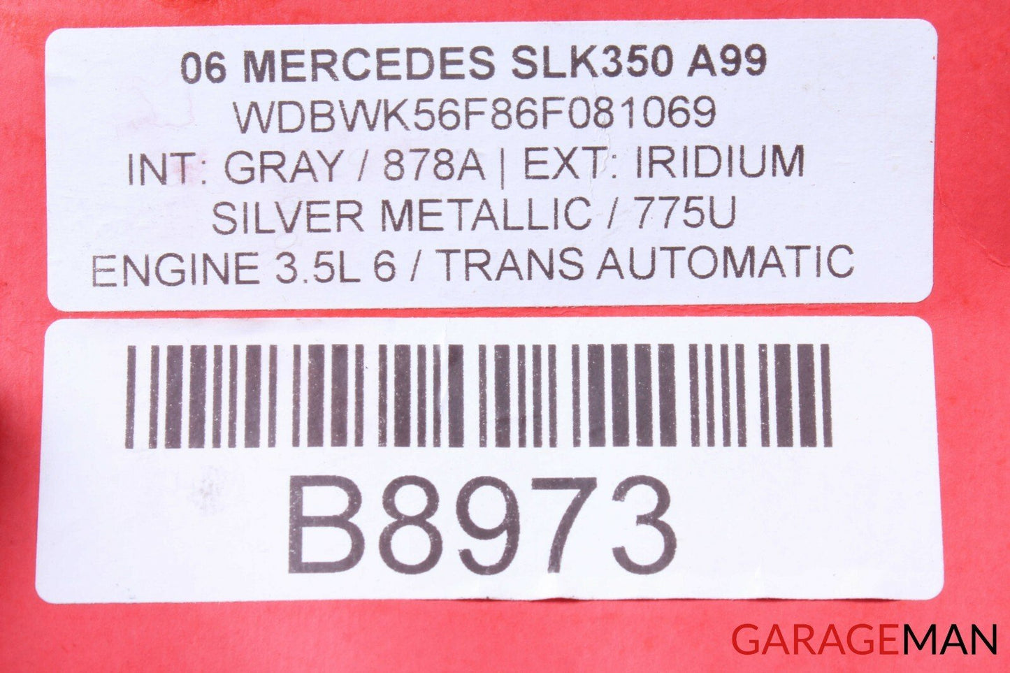 05-11 Mercedes R171 SLK350 Convertible Hard Top Roof Folding Panel Assembly OEM