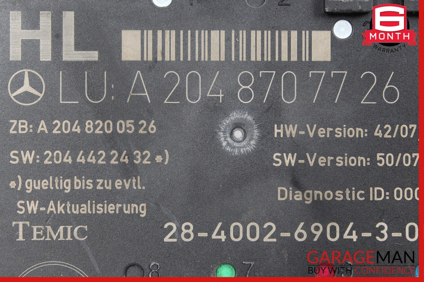 08-11 Mercedes W204 C300 C350 C63 AMG Rear Left Side Door Control Module Unit