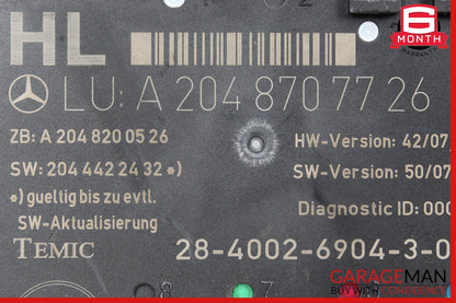 08-11 Mercedes W204 C300 C350 C63 AMG Rear Left Side Door Control Module Unit