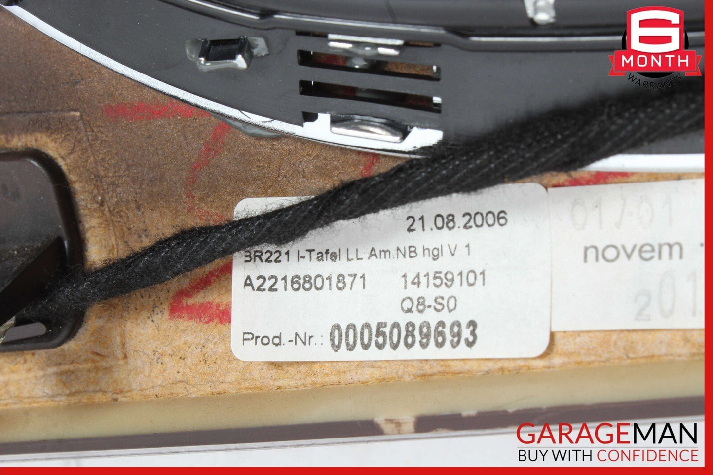07-13 Mercedes W221 S600 S65 AMG V12 Dashboard Dash Center Trim Bezel Wood OEM