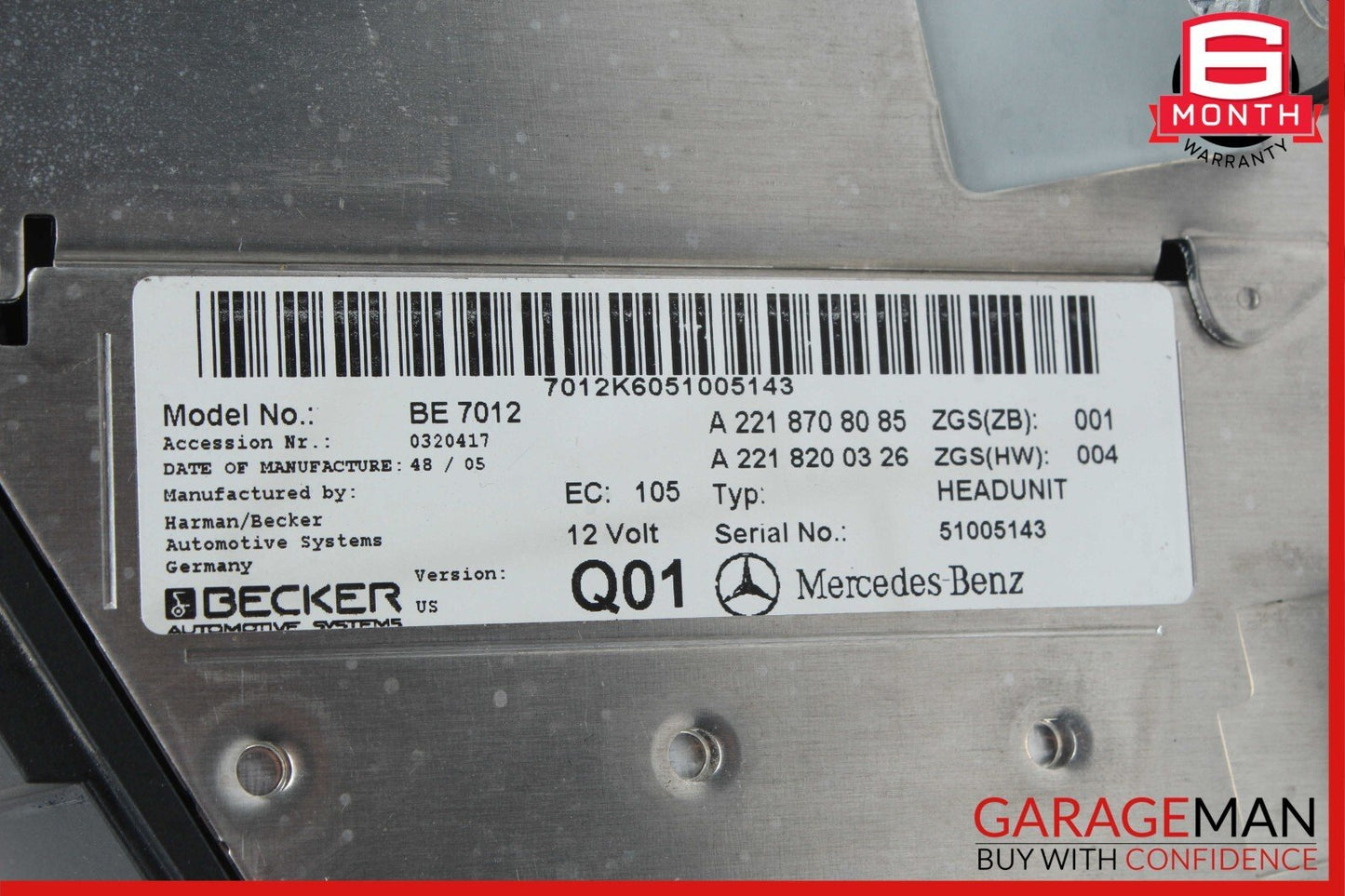 07-09 Mercedes W221 S550 Navigation Command Comand Head Unit Audio CD Changer