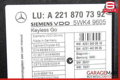 07-14 Mercedes W221 S550 CL550 Keyless Go Control Controller Module