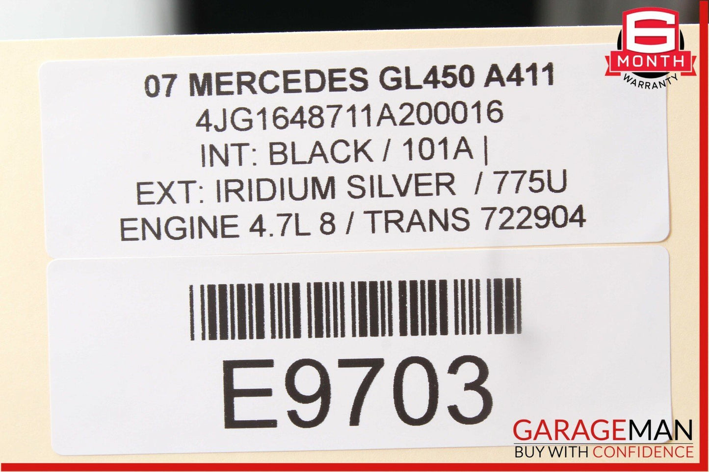 06-12 Mercedes X164 GL450 ML450 Rear Right Side Quarter Window Regulator Motor