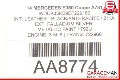 10-13 Mercedes W212 E350 Front Left Side Exterior Door Handle Assembly Silver