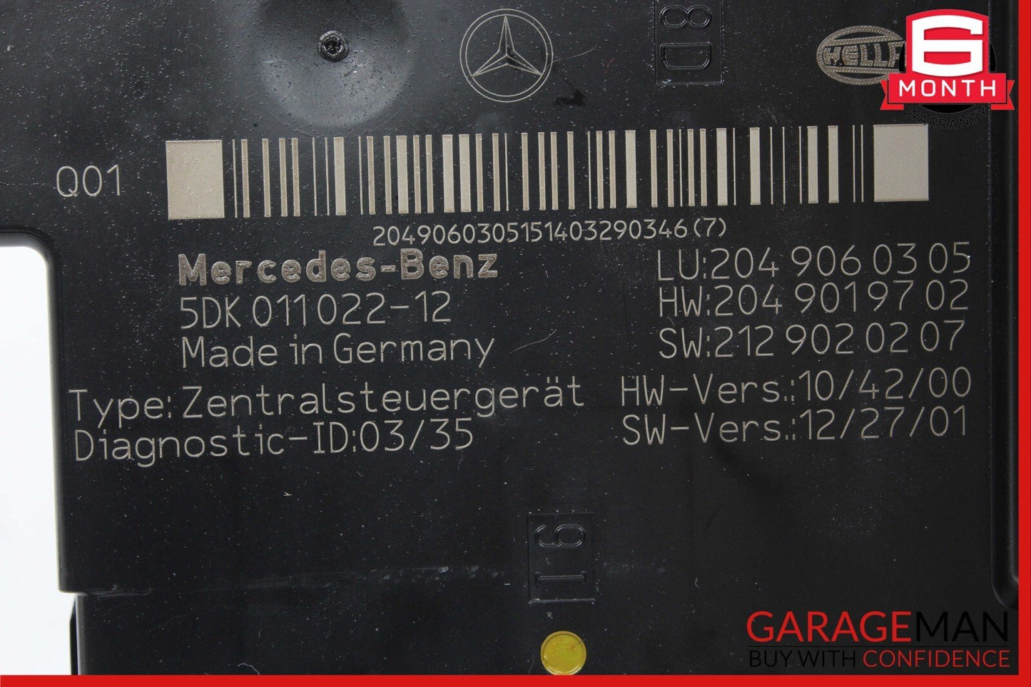 12-14 Mercedes W204 C250 C350 C63 AMG Rear SAM Module Relay Fuse Box Assembly