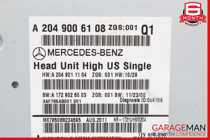 12-14 Mercedes W204 C250 C350 Navigation Comand Head Unit DVD CD Audio Player