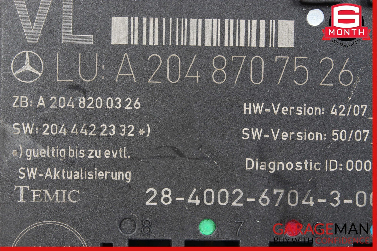 08-18 Mercedes W204 C280 C300 E400 Front Left Side Door Control Module Unit