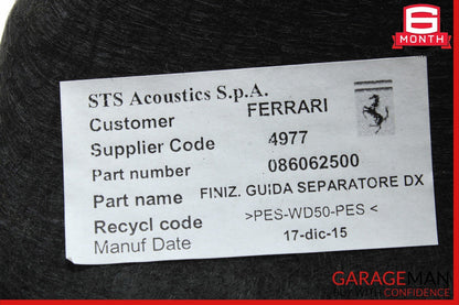 15-18 Ferrari California T Right Trunk Carpet 86062500 OEM