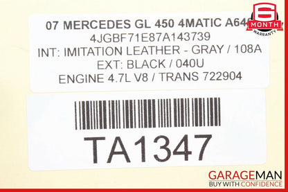 06-12 Mercedes GL450 ML450 Front Right Side Sun Visor Sunvisor Shade Cover Grey