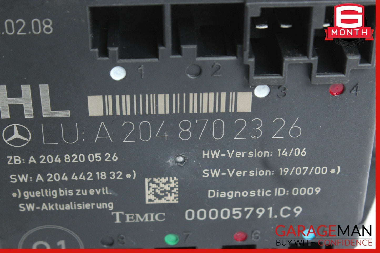 08-14 Mercedes W204 C300 C350 Rear Left Side Door Control Module 2048702326 OEM