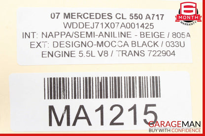 07-14 Mercedes W216 CL550 S350 Rear Center Console AC A/C Air Vent Trim Beige