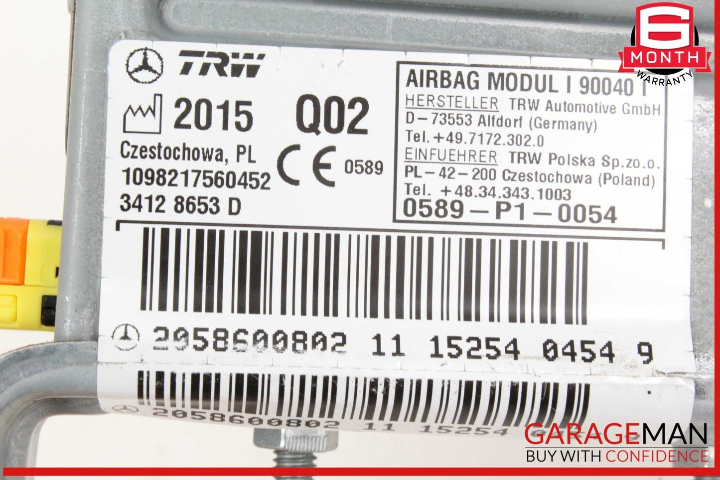 15-20 Mercedes W205 C300 C350e Rear Left Driver Side Seat Air Bag Airbag OEM