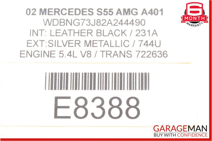 00-02 Mercedes W220 S55 Front Right Seat Control Module 2208201285 OEM