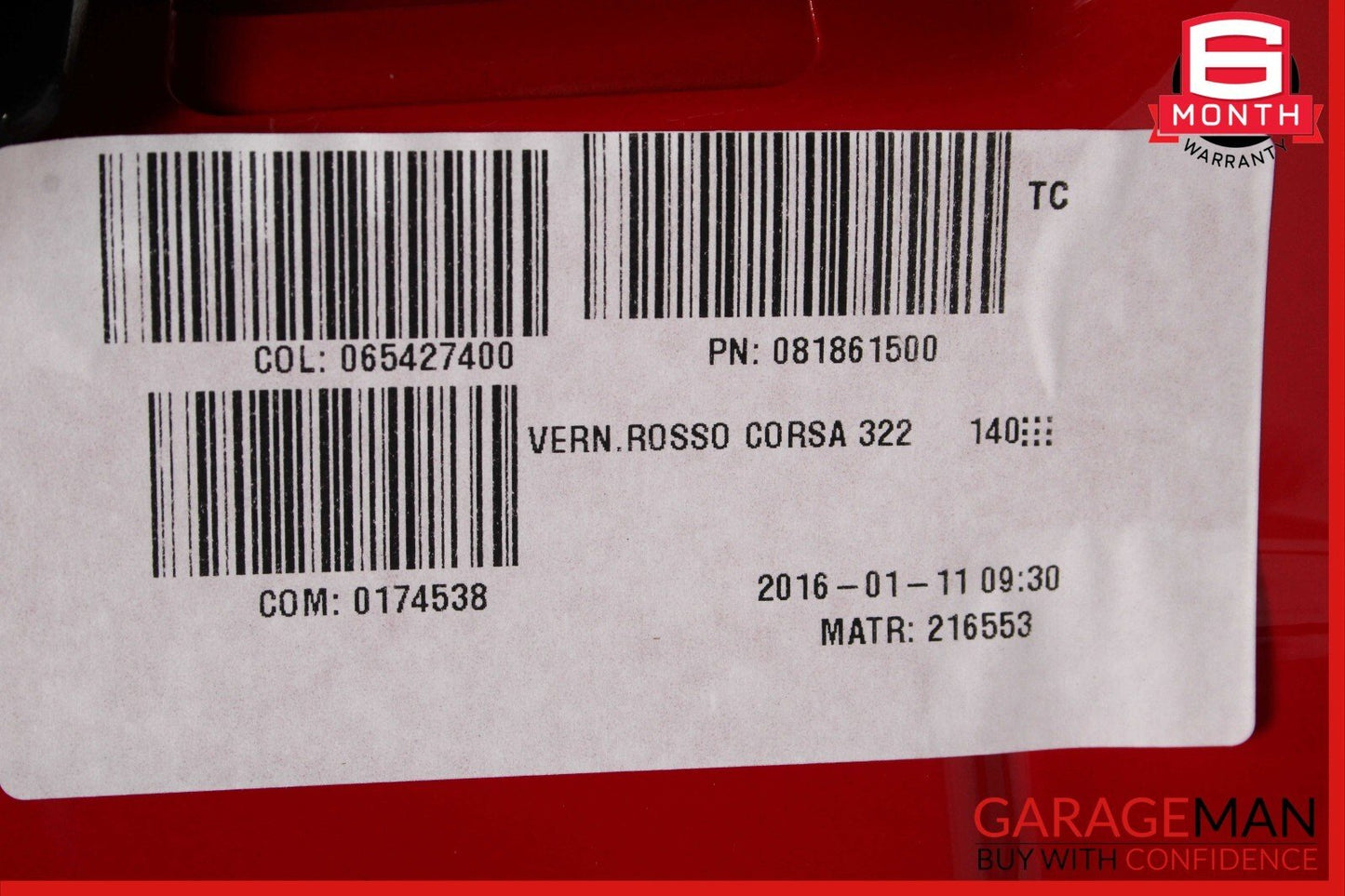 15-18 Ferrari California T Rear Tonneau Cover Convertible Roof Panel Red OEM 3k