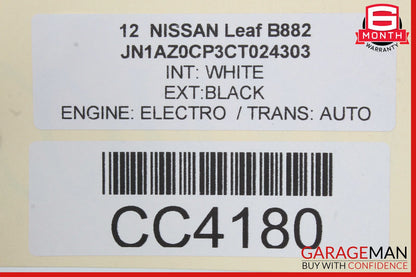 11-12 Nissan Leaf Front Upper Radiator Support Bracket Tie Bar OEM