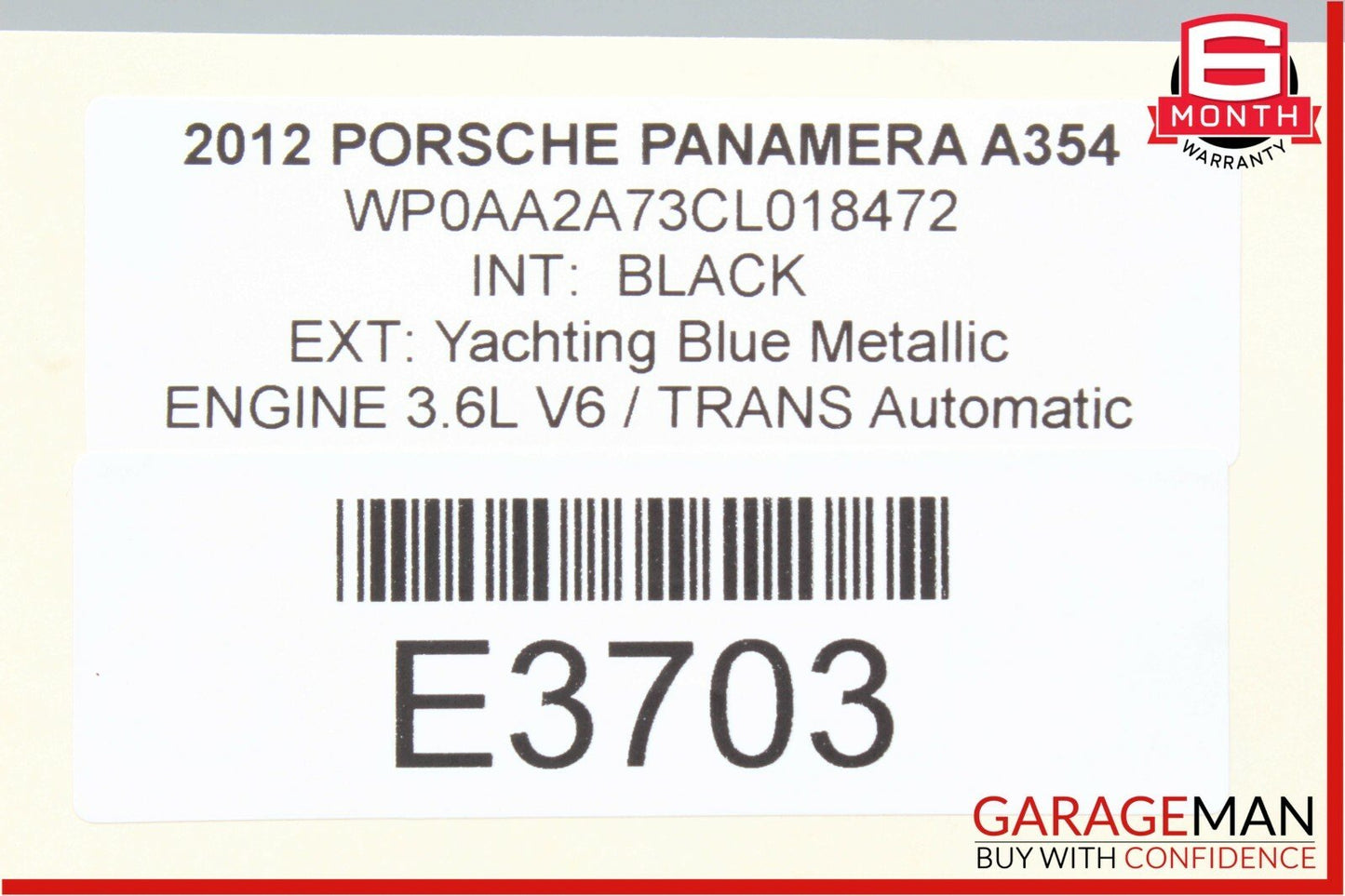 10-15 Porsche Panamera 970 Transmission Crossmember Brace Bracket OEM
