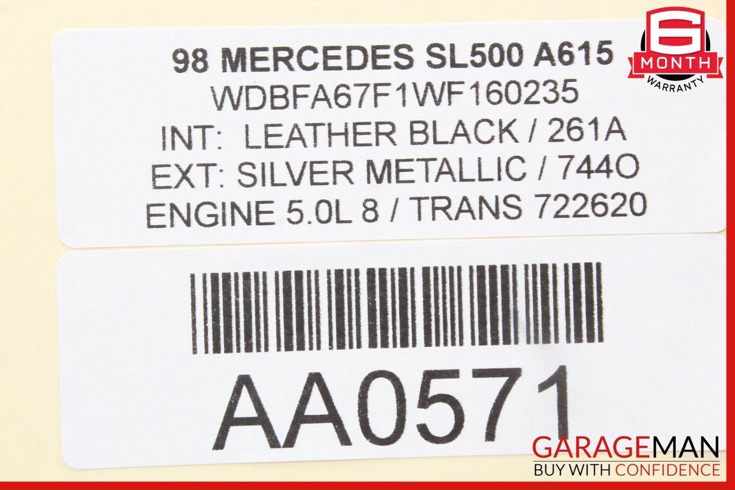 94-02 Mercedes R129 SL500 Front Right Side Door Lock Latch Actuator Assembly