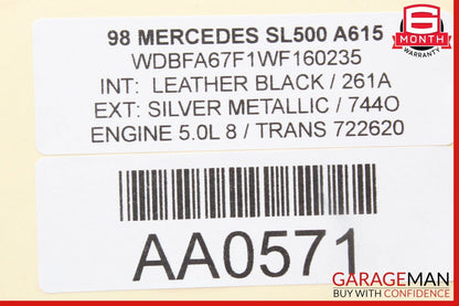 94-02 Mercedes R129 SL500 Front Right Side Door Lock Latch Actuator Assembly