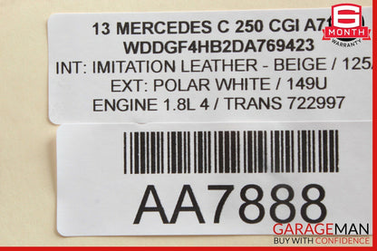 12-15 Mercedes W204 C250 Air Intake Cleaner Filter Housing Box 2710901601 OEM