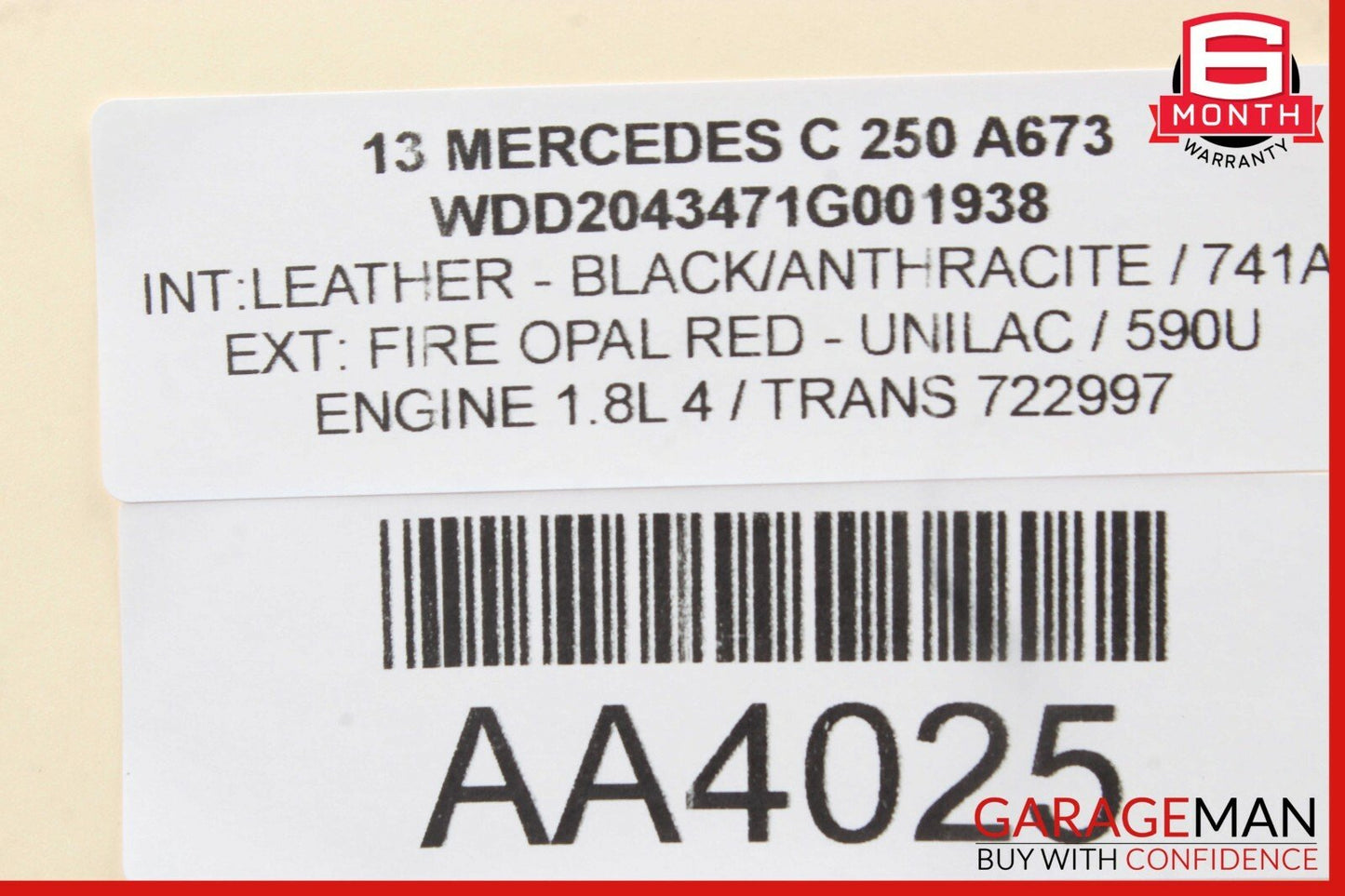 08-14 Mercedes W204 C250 Front Right Passenger Side Door Window Regulator Motor