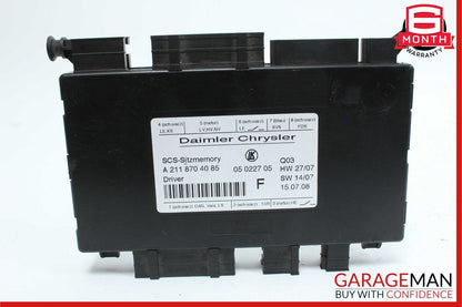 03-12 Mercedes CLS550 GL320 E350 E320 ML500 Front Left Side Seat Control Module