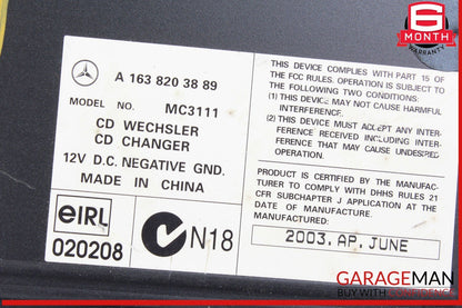 98-05 Mercedes ML320 ML500 6 Disc CD Changer w/ Magazine 1638203889 Genuine