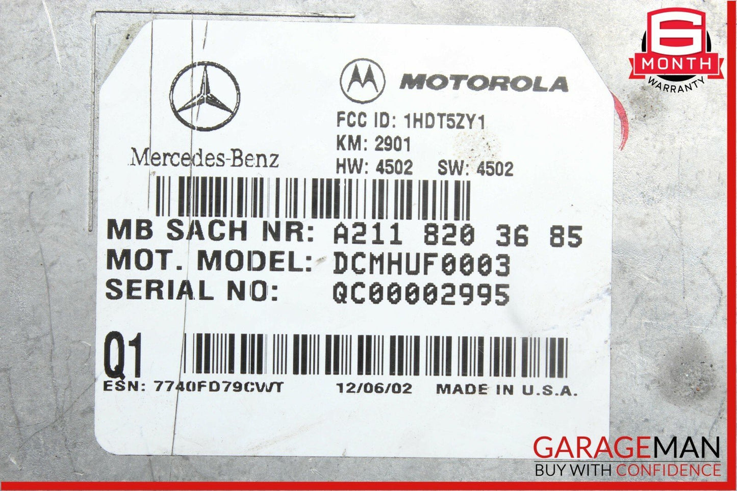 Mercedes-Benz E320 Cruise Control Relay 2118203685/ A2118203685/ A 211 820 36 85 3685 OEM