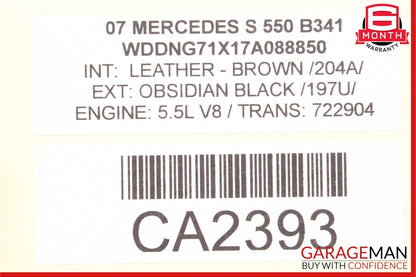 07-13 Mercedes W221 S550 Center Console Dashboard CD Player Trim Cover Brown OEM