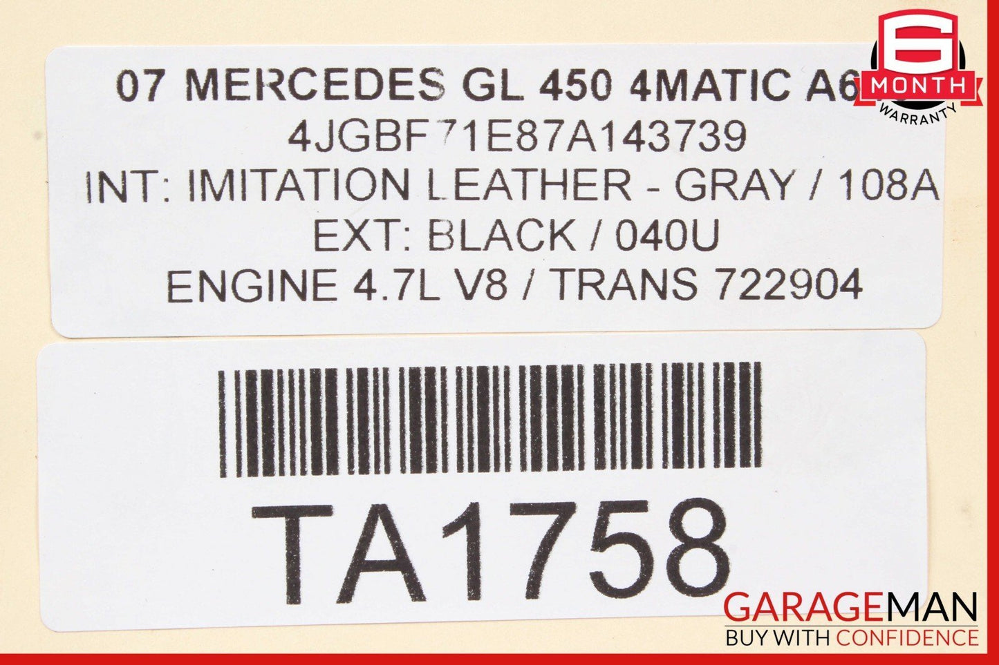 07-12 Mercedes GL450 ML450 7G Automatic Transmission Assembly 722.904 OEM