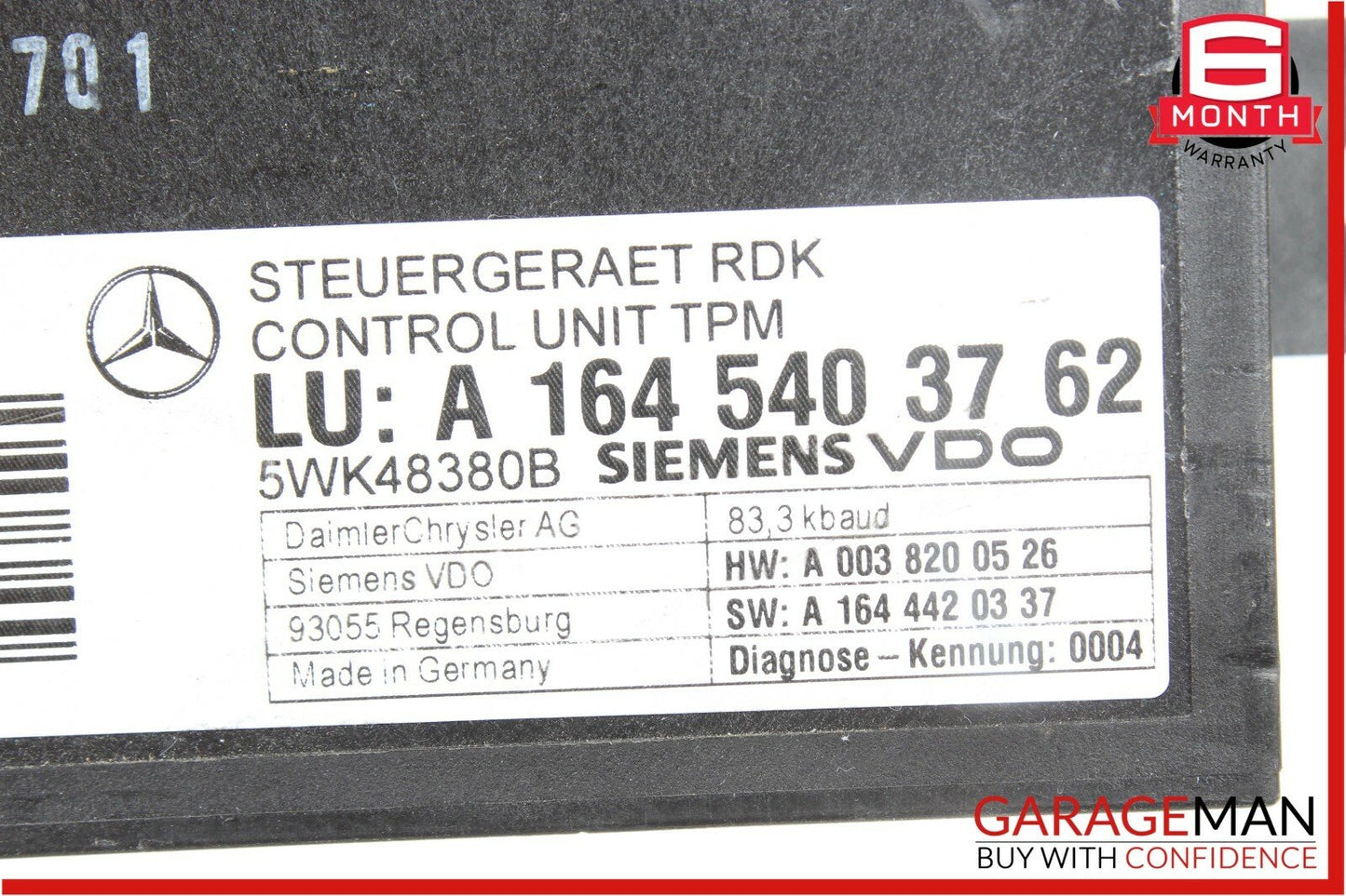 06-09 Mercedes X164 GL450 ML350 Tire Pressure Control Module 1645403762 OEM
