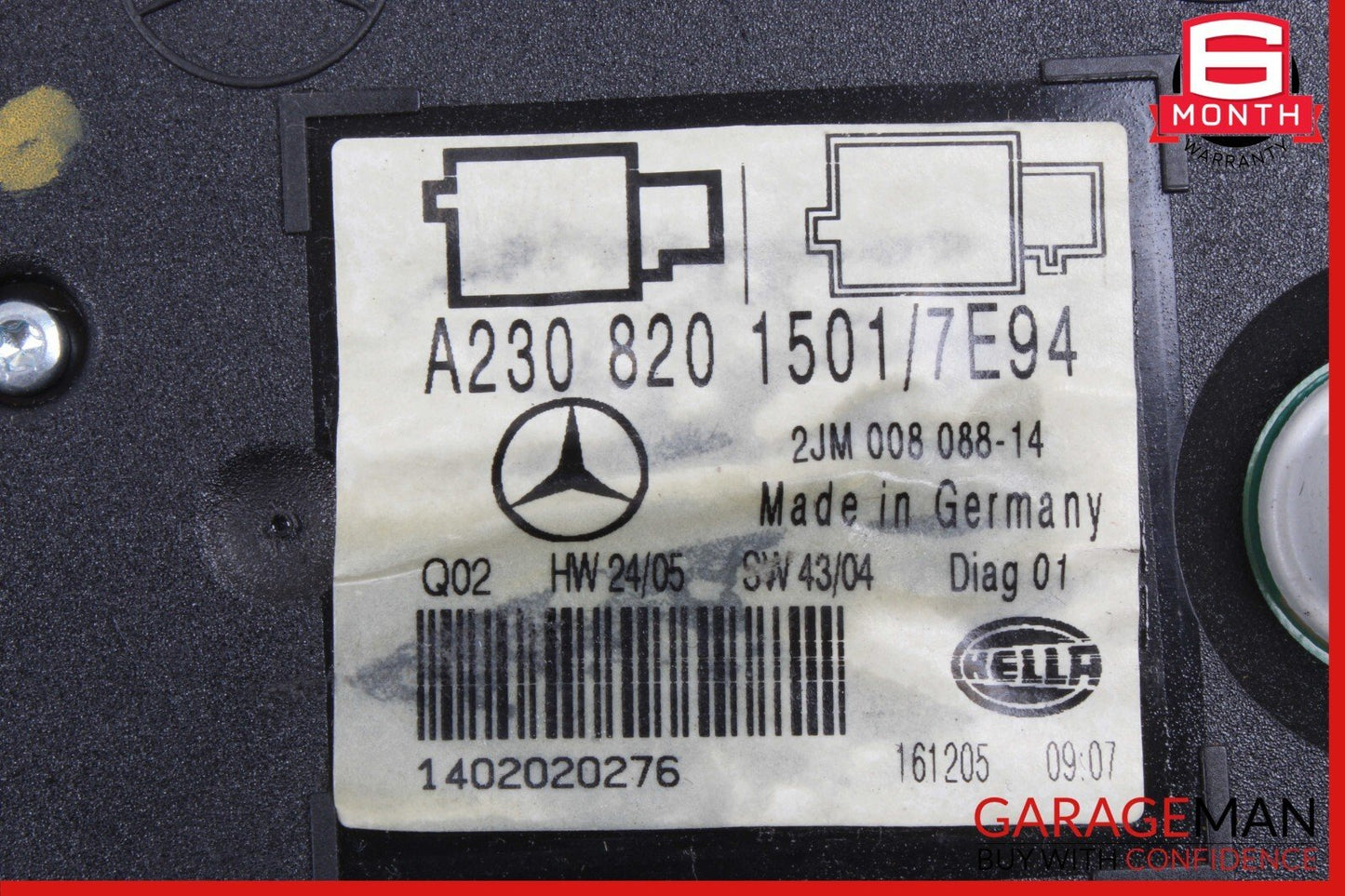 05-12 Mercedes R230 SL500 Front Top Upper Overhead Dome Reading Map Light Gray