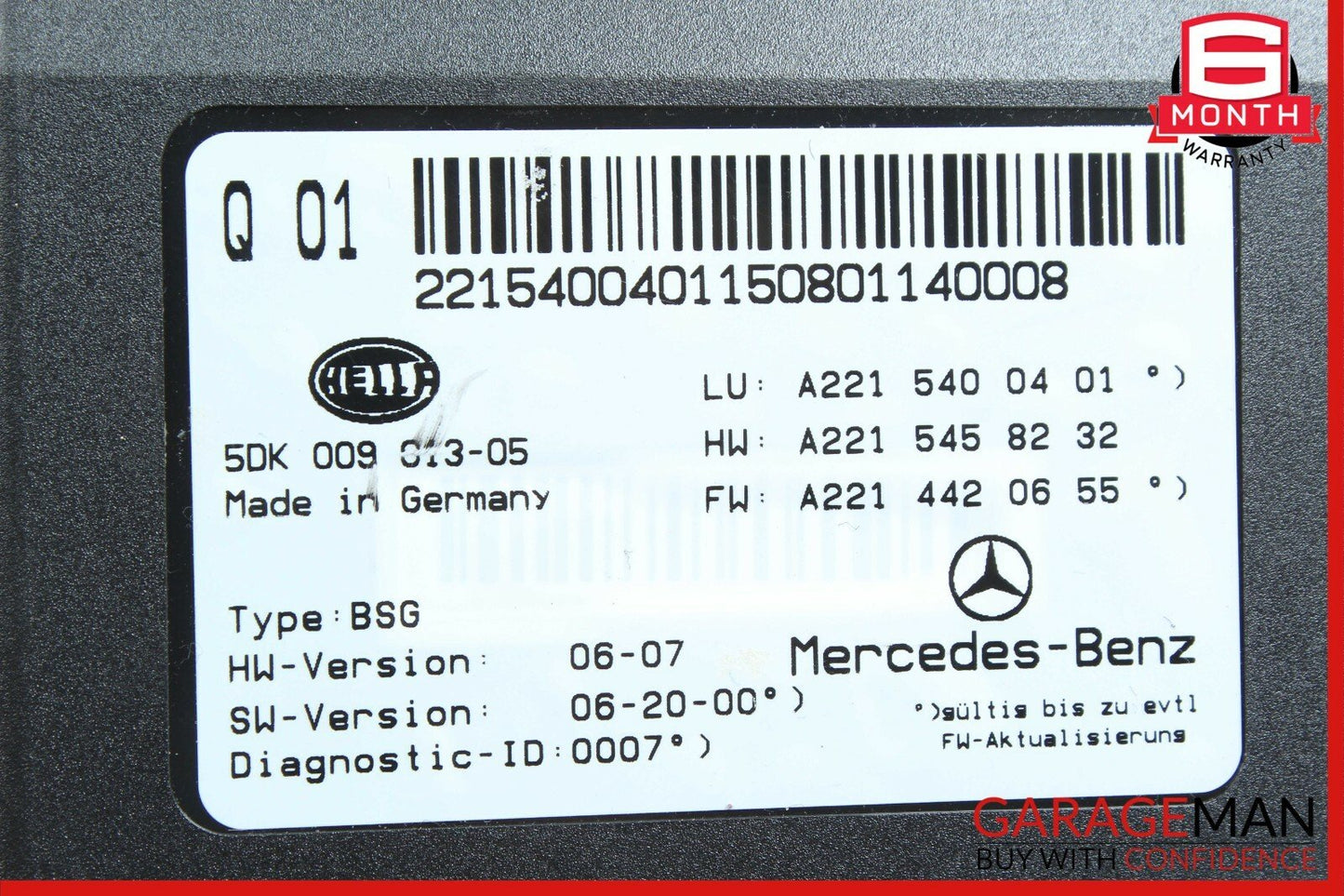 07-14 Mercedes W221 S550 Electric Power Supply Control Fuse Box Module Unit