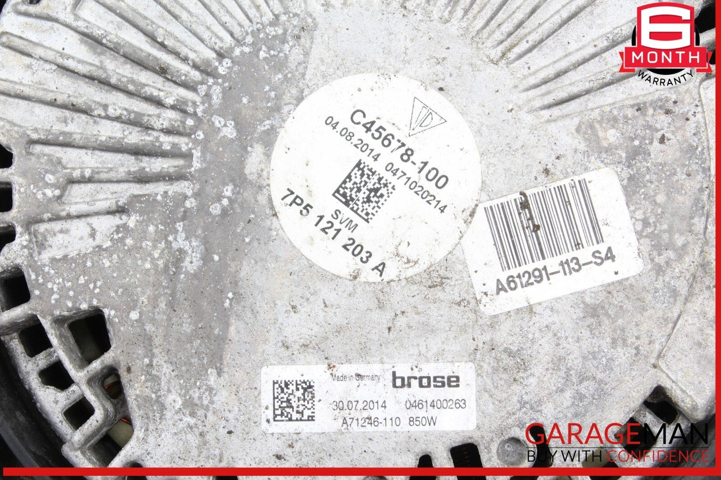 11-18 Porsche Cayenne 958 Engine Cooling Fan Motor Assembly OEM