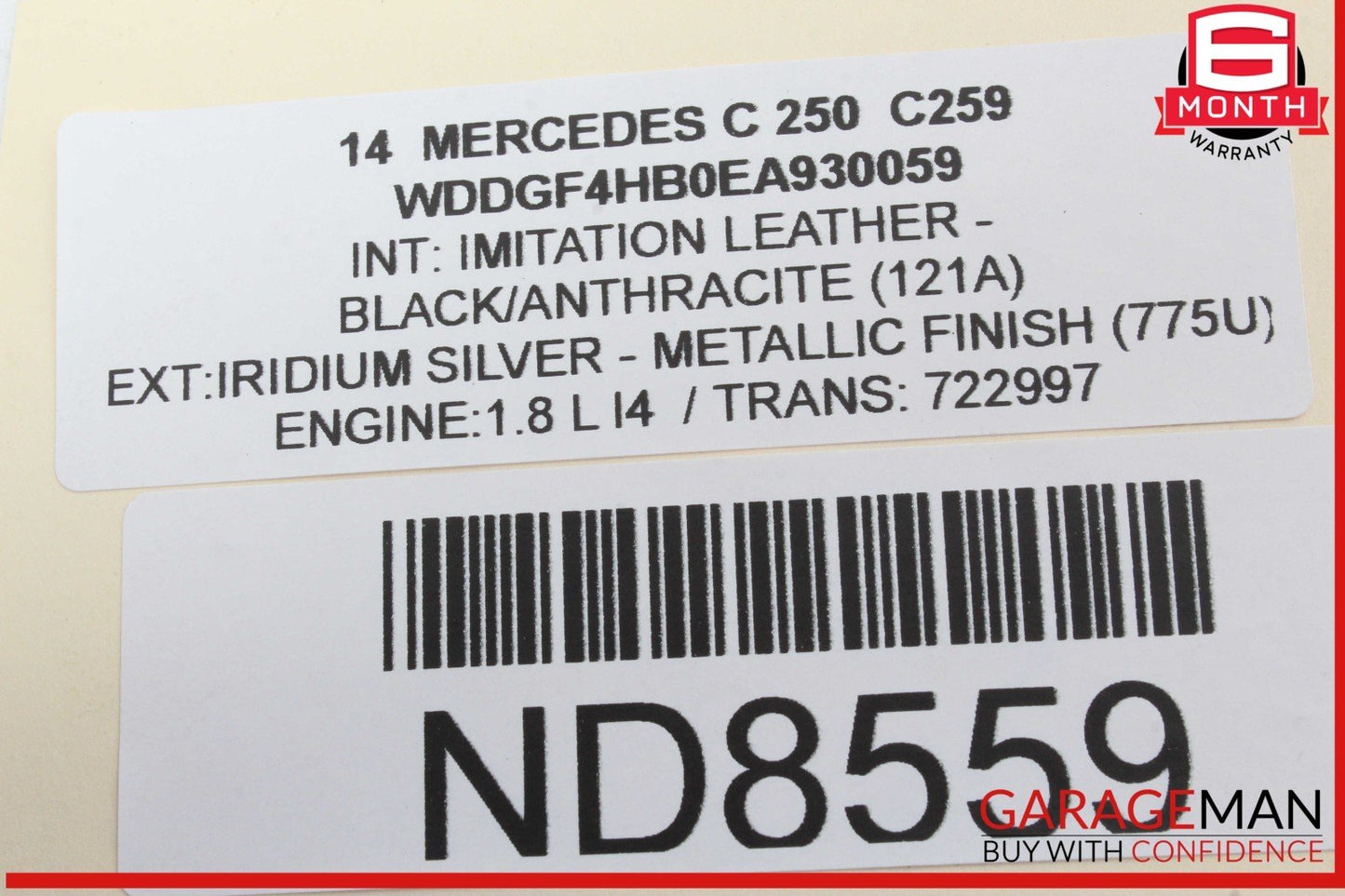 08-14 Mercedes W204 C250 C300 Rear Trunk Lid Tailgate Release Open Handle OEM
