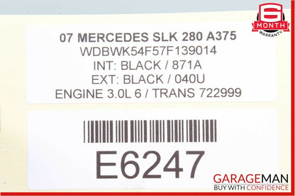 05-08 Mercedes R171 SLK280 SLK350 Front Left Side Exterior Door Handle Black OEM