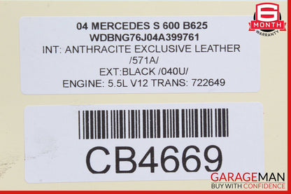 00-08 Mercedes W220 S600 Pressure Relief Valve ABC Hydraulic Suspension OEM