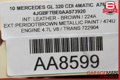 06-12 Mercedes X164 GL320 Speaker Door Mirror Cover Right Side Brown OEM