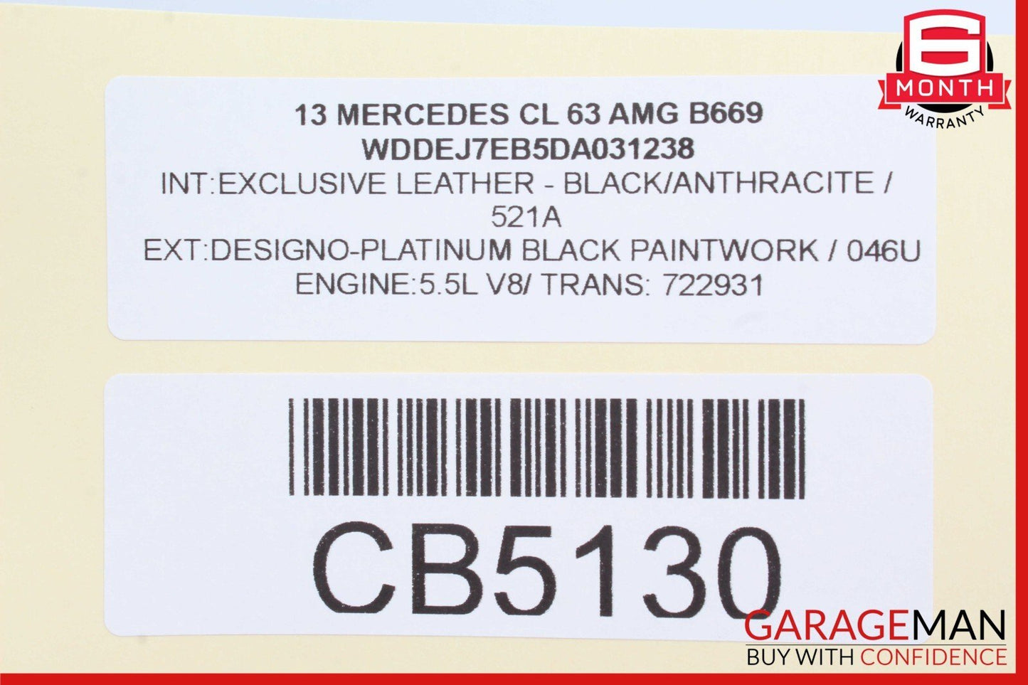 07-14 Mercedes W216 CL550 Rear Center Console A/C Air Vent Trim Grill Assy Brown