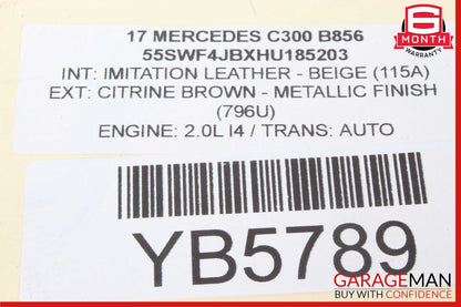 15-18 Mercedes W205 C300 C350e RWD Rear Left Driver Side Axle CV Half Shaft OEM
