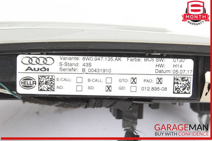 17-19 Audi A4 Quattro Front Console Overhead Dome Light 8W0947135AK OEM