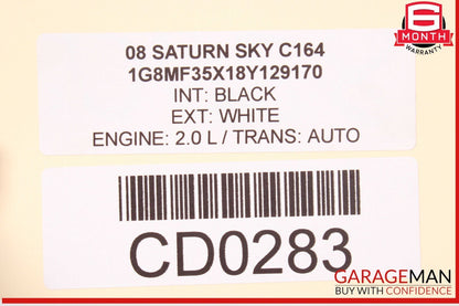 07-10 Saturn Sky Front Reinforcement Impact Bar 25854822 OEM