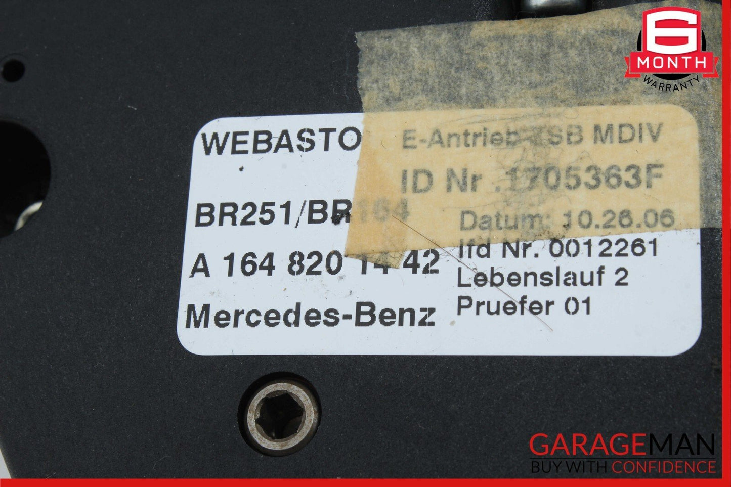 06-12 Mercedes W251 R500 ML550 Panoramic Sunroof Sun Roof Motor Set of 3 Pc
