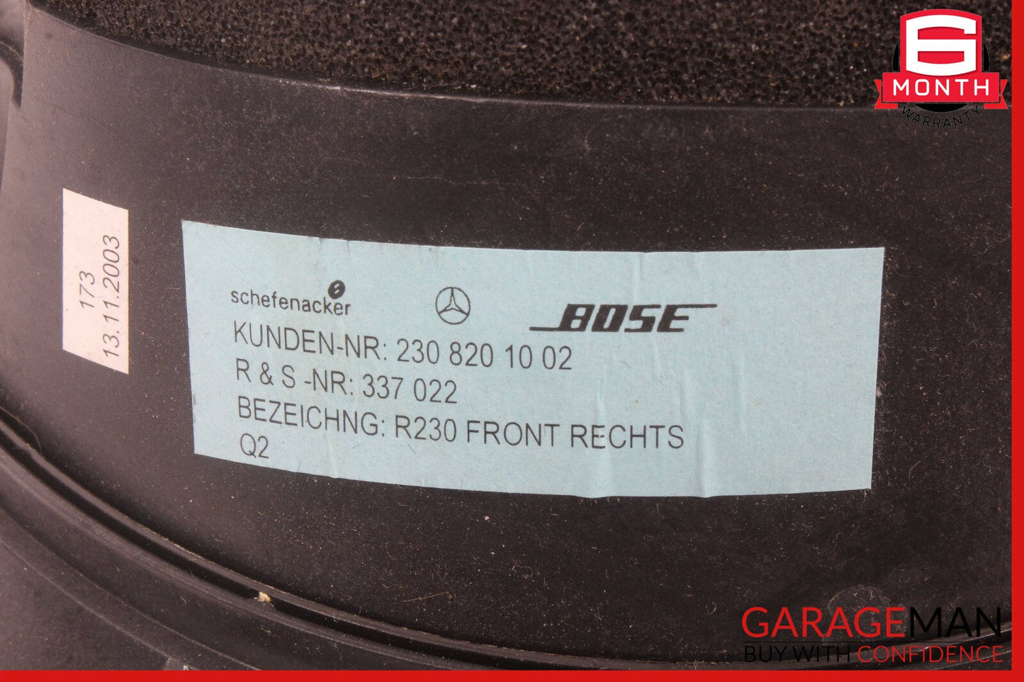 03-08 Mercedes R230 SL500 SL55 Right Passenger Side Door Audio Speaker Bose OEM