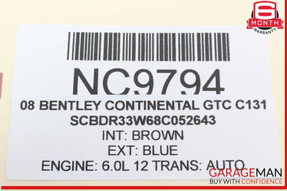 03-12 Bentley Continental GTC Left Driver Side Steering Wheel Button Switch OEM
