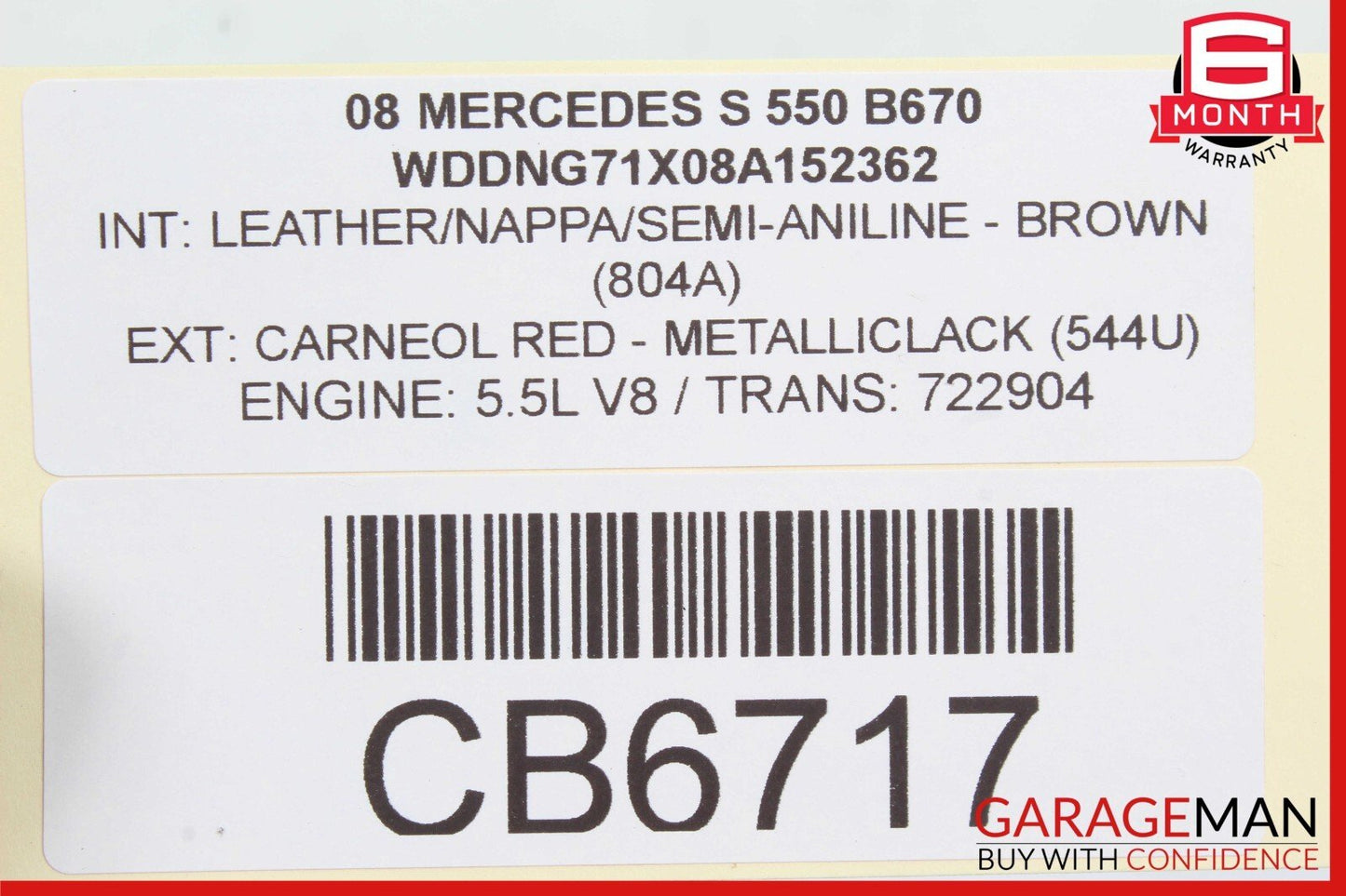 07-09 Mercedes W221 S550 CL550 Engine Starter Motor Unit OEM